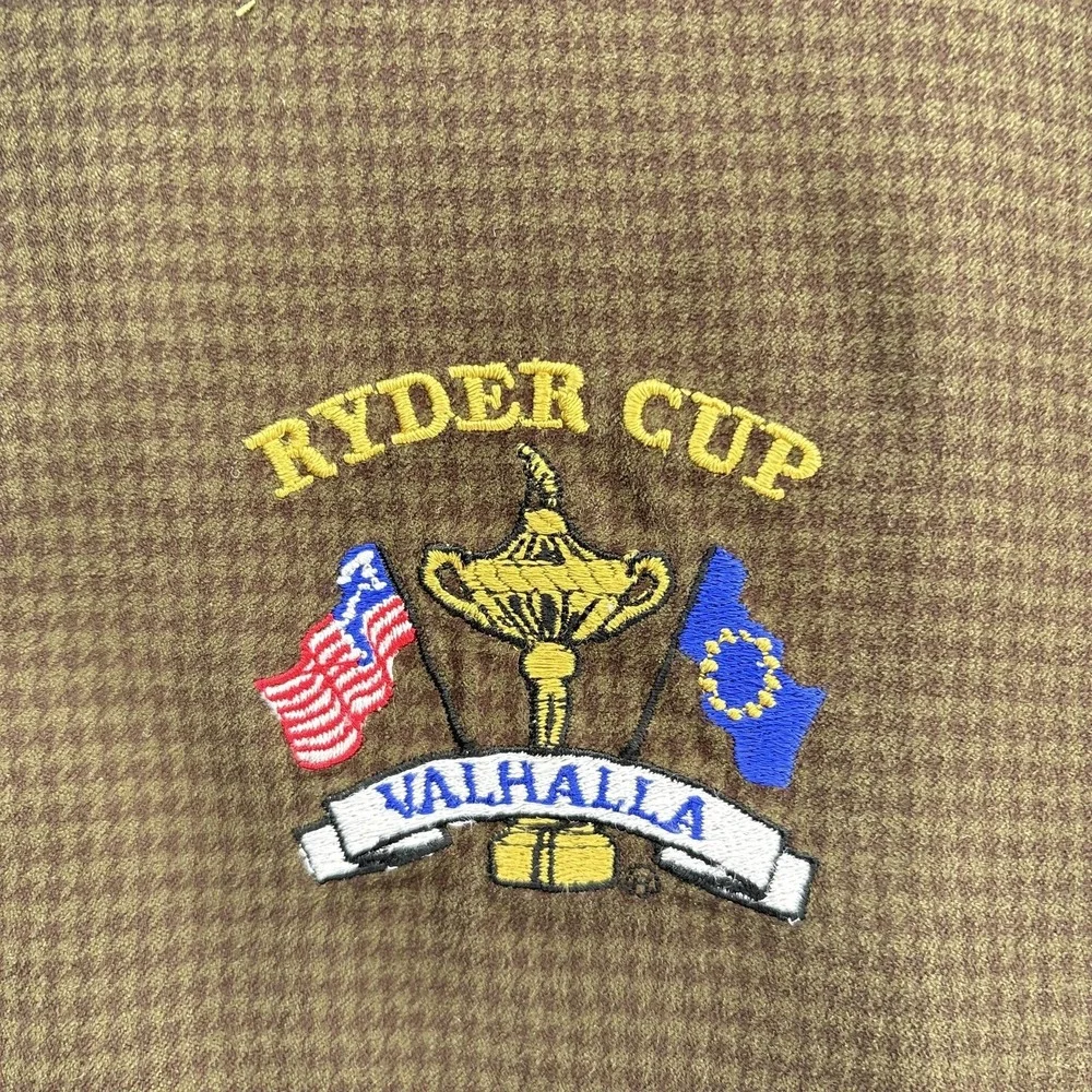Zero Restriction Vest Mens XL Brown‎ Microsuede Golf Pullover Ryder Cup Valhalla